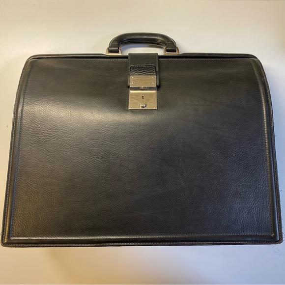 COLE HAAN - ITALIAN MADE - LEATHER BRIEFCASE DOCTOR / LAWYER BAG - Picture 14 of 16